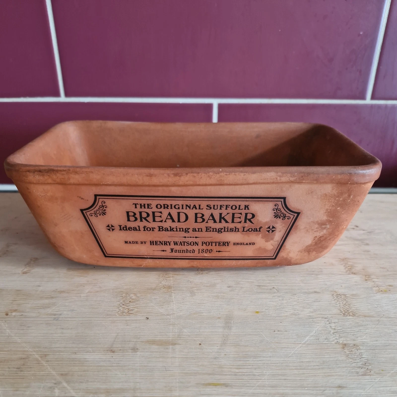 Original Suffolk Henry Watson Pottery Terracotta BREAD BAKER English Loaf Baking