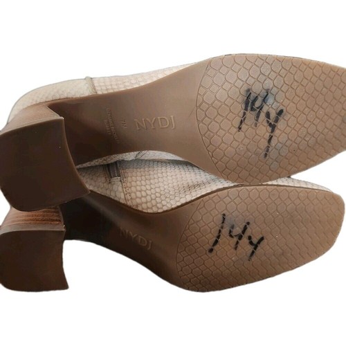 NYDJ Cassey Wildleder Bootie Damen 7M Feder Schlangenmuster Stiefeletten - Bild 7 von 7