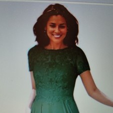 Mother of The Bride Dress Lace Applique Short Sleeve Chiffon A-line Green New 14