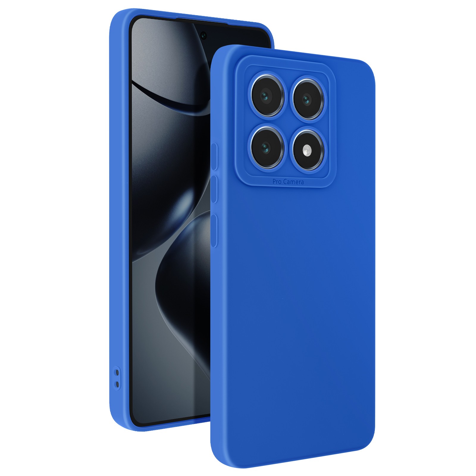 Coque silicone SoftGlow bleu pour Xiaomi 14T Pro avec protection camera intégrée Avizar