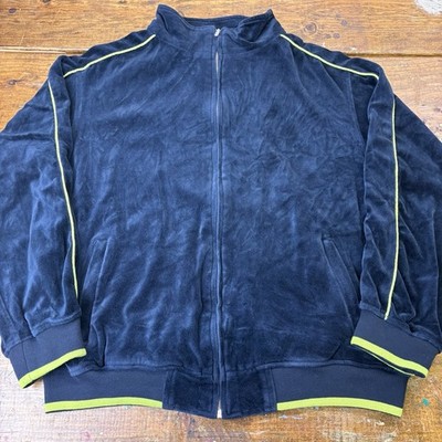 Sweatsedo Velour Track Jacket Mens Size Large / XL Blue (Check Measurements)