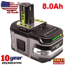 For RYOBI P108 18V One Plus High Capacity Battery 18 Volt Lithium-Ion New 8.0AH