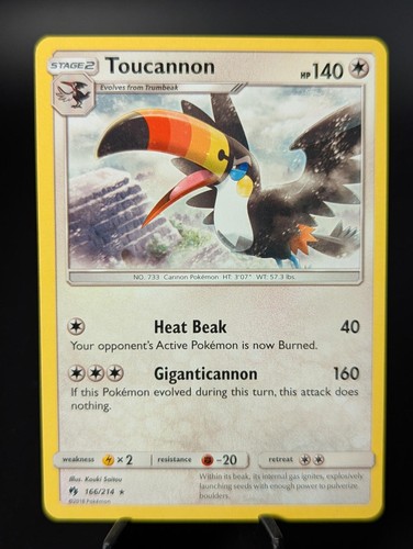 Toucannon 166/214 Rare Lost Thunder Pokemon Lightly Played