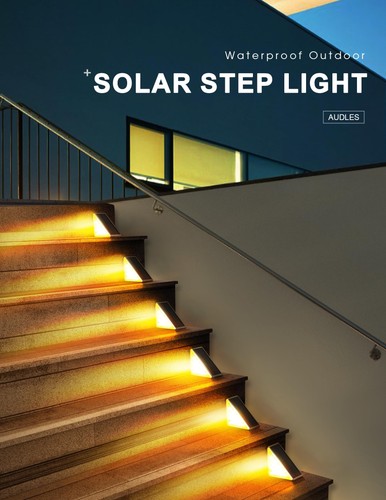 LED Solar Step Lights Waterproof Outdoor Stair Lights, Warm White Solar Deck ... - Picture 8 of 8