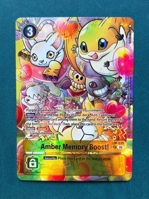 Amber Memory Boost! LM-035 Promo Alternate Art Digimon Card Game x1