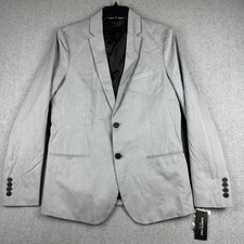 Kenneth Cole Suit Jacket Mens S 40 Gray Cotton Two Button Blazer Sport Coat NWT