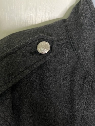 Aigle Grey Wool Blend Military Style Coat Jacket XL Metal Buttons RV $225 NWT - Picture 5 of 10
