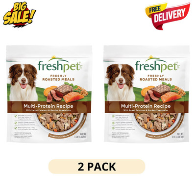 2Pk Freshpet Dog Food 3lb Fresh Multi Protein Freshly Roasted Meals Refrigerated