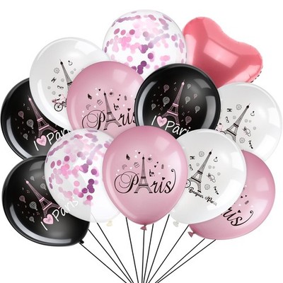 45 Pcs Paris Balloons Day in Paris Party Decorations Eiffel Tower Latex Ballo...