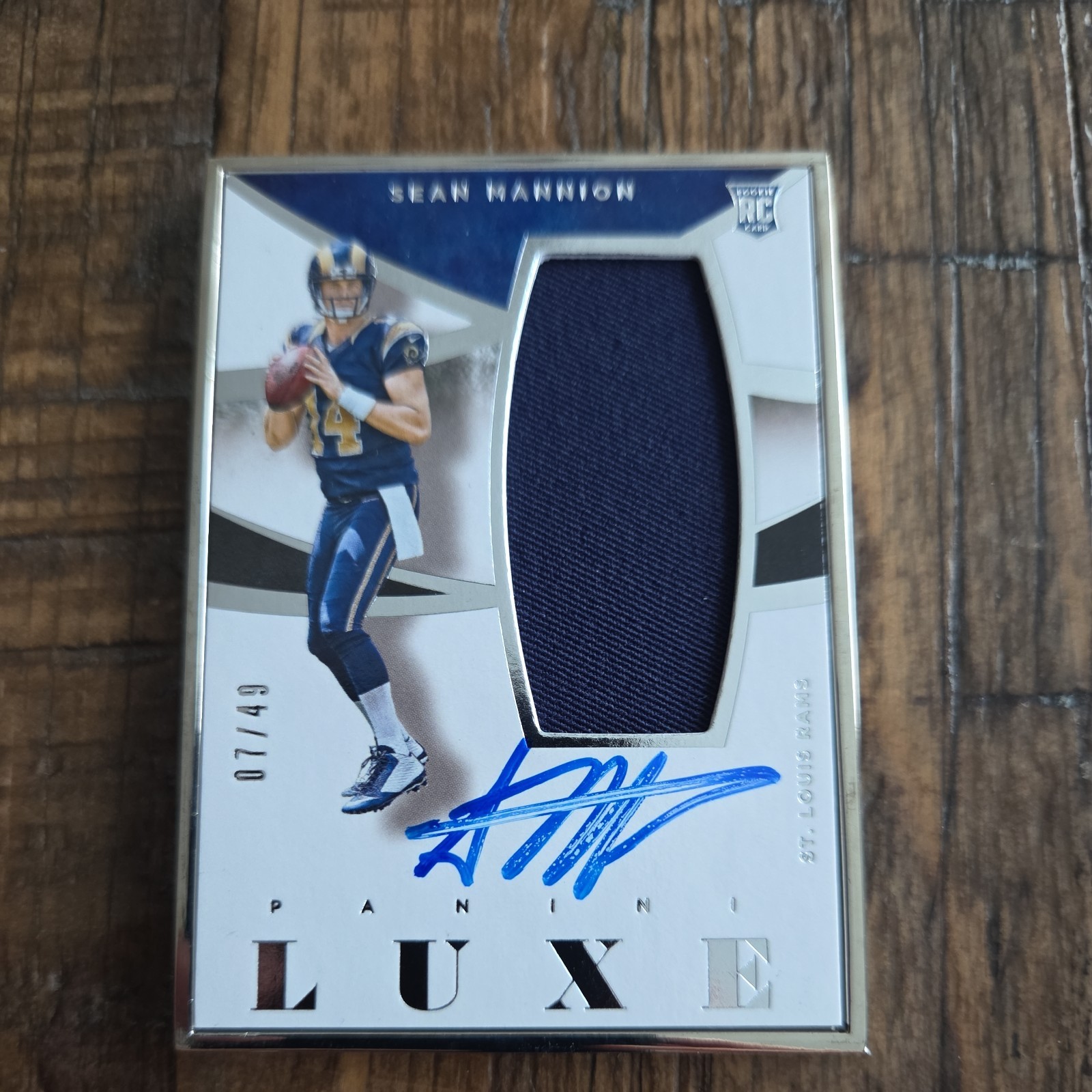 Sean Mannion Panini National Treasures Rookie Material Signature Rps #SM Silver