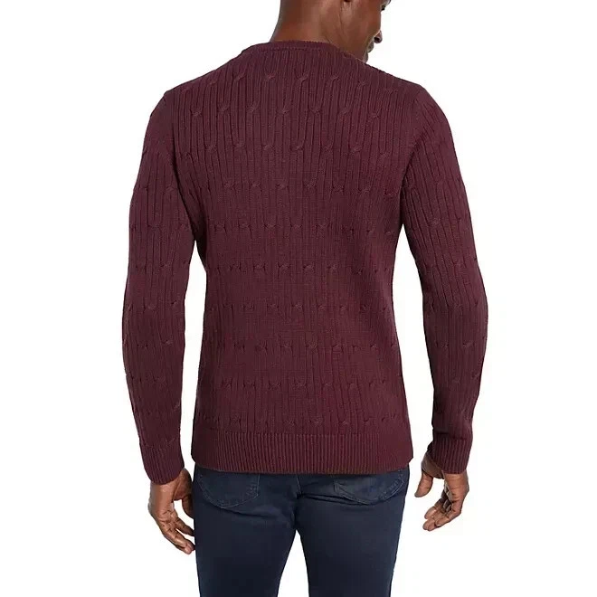 Express Cable Knit Wine Winetasting Burgundy Pullover Sweater Mens Size XXL NWT - Image 2 of 3