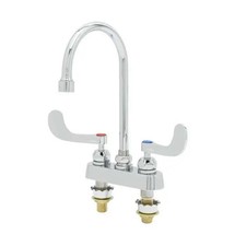 T S Brass B-1141-XSCR4V22 4" Deck Mount Workboard Faucet w/ 6" Swing Gooseneck