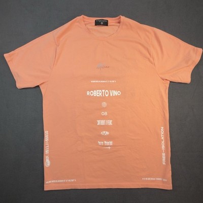 Roberto Vino Milano Future Big Logo Orange T-Shirt Size XL Streetwear 