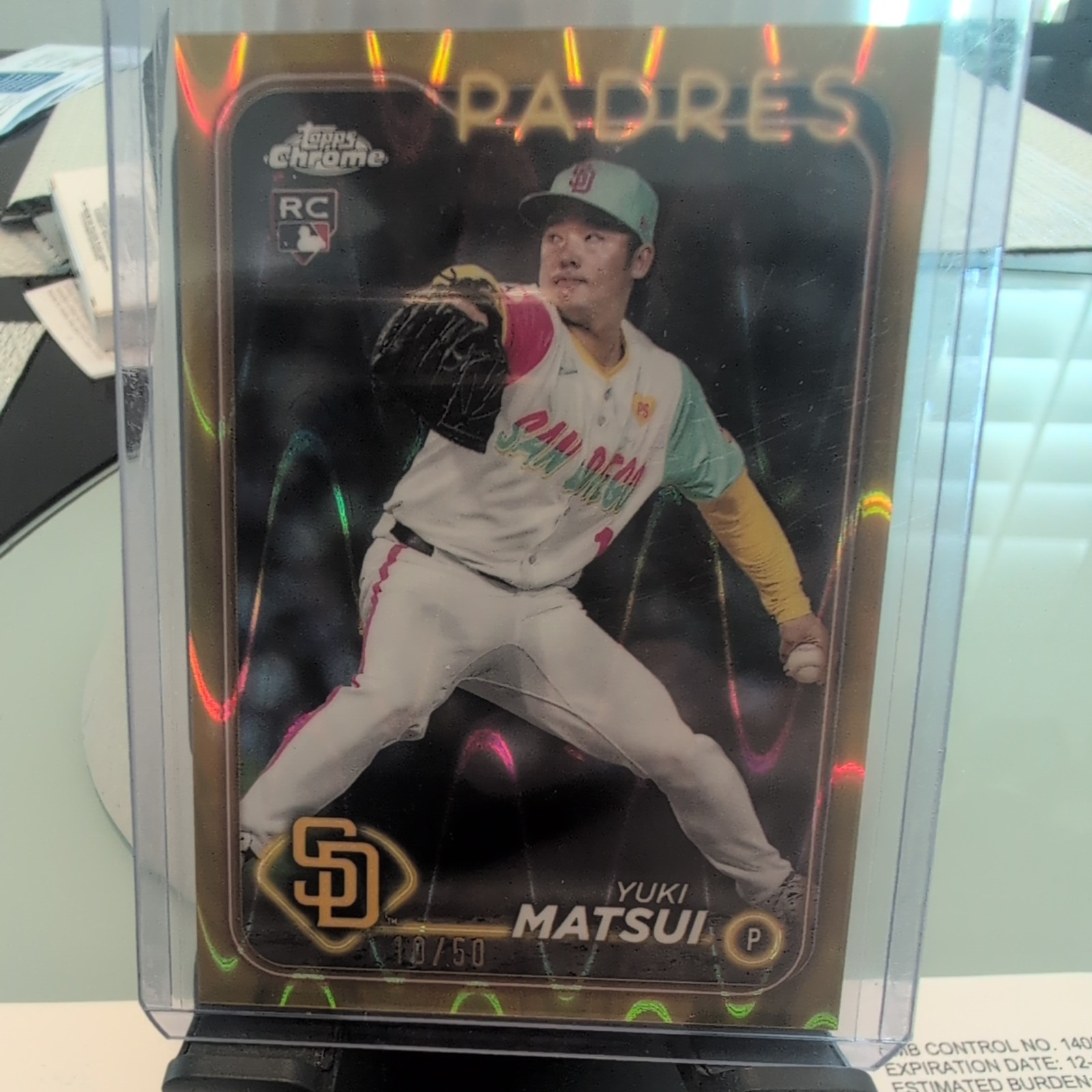 2024 Topps Chrome - Yuki Matsui #116 Gold RayWave Refractor 10/50 (RC)