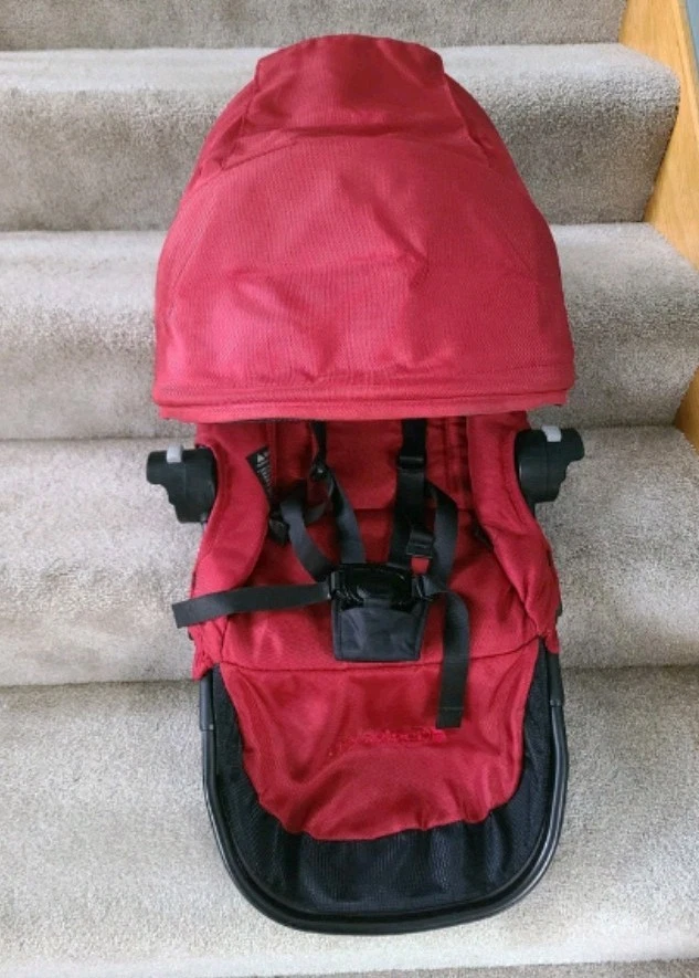 Baby Jogger City Select Stroller Second Seat DARK RED + black Frame GUC!