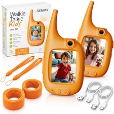 Kids Video Walkie Talkies 2Pack,Up to 3280ft Long Range,180  Flip Cam