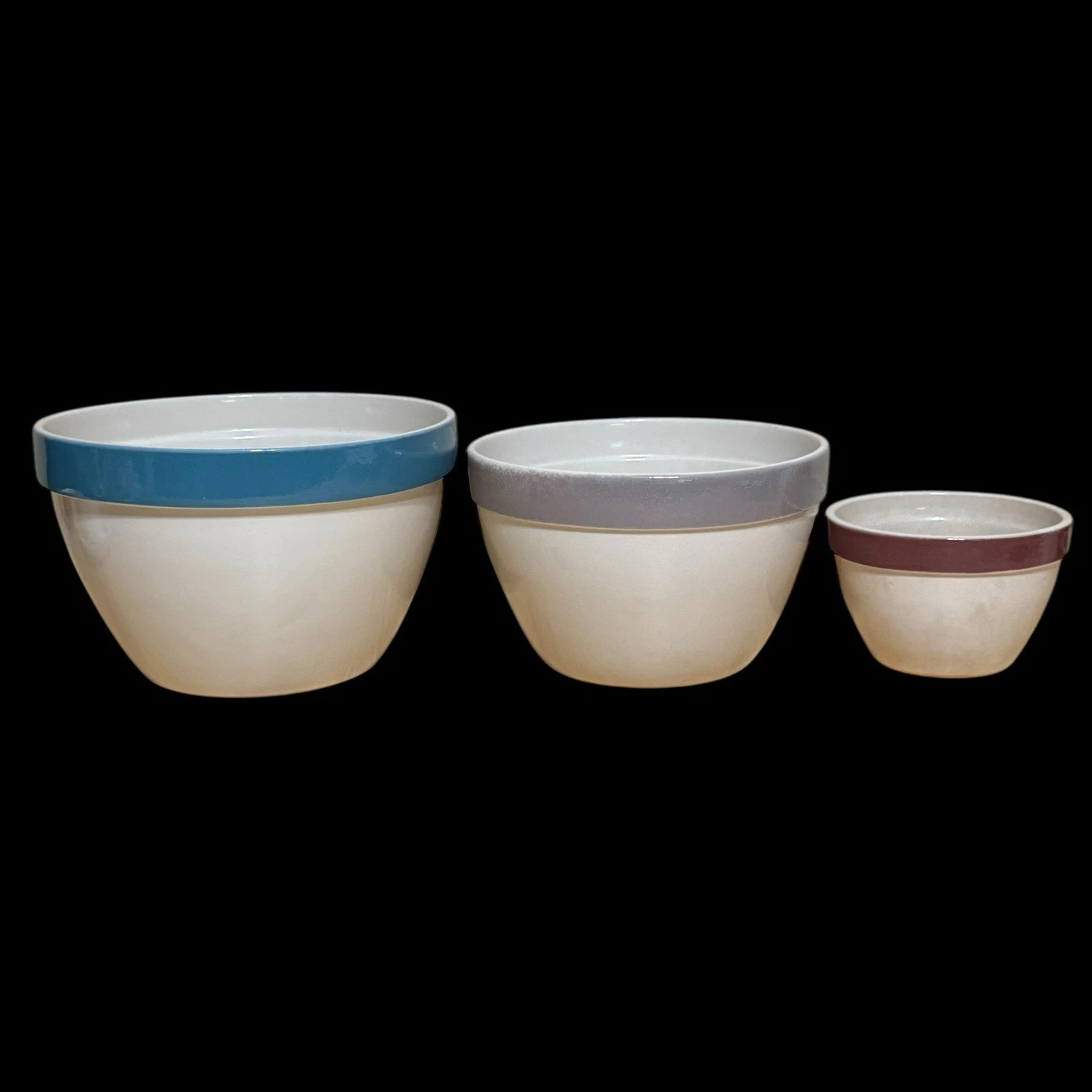 Set of 3 Over & Back Indoor Outfitters Nesting Mixing Bowls Made in Portugal