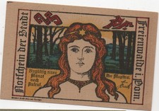 Miasto FREIWALDE Chociwel Pommern banknot awaryjny 25 fenigów secesyjny TOP-Erhal