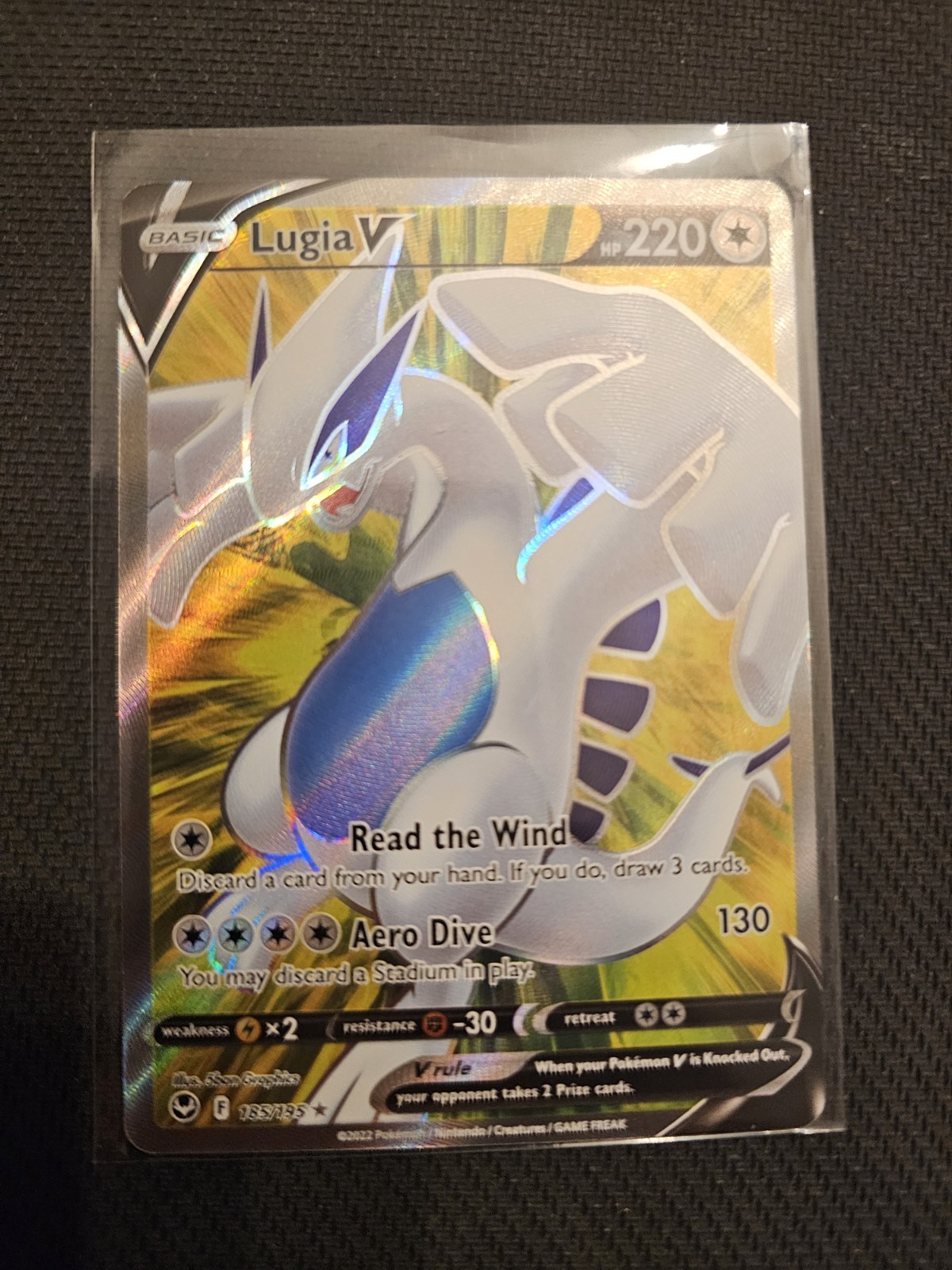 Pokemon TCG Lugia V Sword & Shield Silver Tempest 185/195 Holo Ultra Rare NM