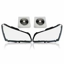 Pair Front Headlight Lamp Lens Cover +Glue Set For INFINITI QX56/QX80 2011-2014
