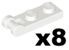 LEGO 8 New White Plate Modified 1 x 2 with Bar Handle on End Part 60478 WH1