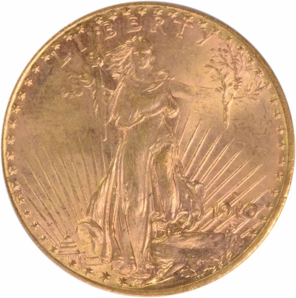 1910-S $20 Gold St. Gaudens MS64 PCGS Foto 3 de 4