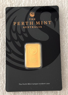 Perth Mint 5 gram gold bar in New Assay card of 99.99 fine gold 5g bar
