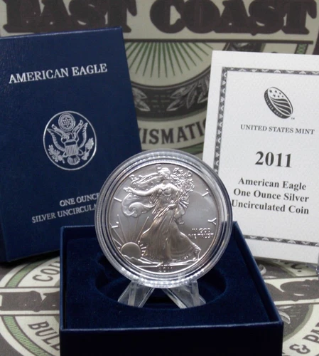 2011 "W" American *BURNISHED* Silver 1oz Eagle $1 BU UNC Box & COA ECC&C, Inc.