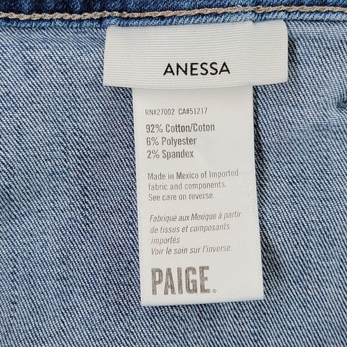 PAIGE Jeans Women's 31 Anessa High Rise Wide Leg Raw Hem Ankle Blue Jeans - Picture 8 of 24