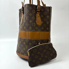 Louis Vuitton Monogram USA Tote Bag Brown Leather KissLock Wallet