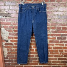 Vintage Levis 505 Jeans Mens 38x34 Dark Wash Straight Leg Orange Tab USA 90s