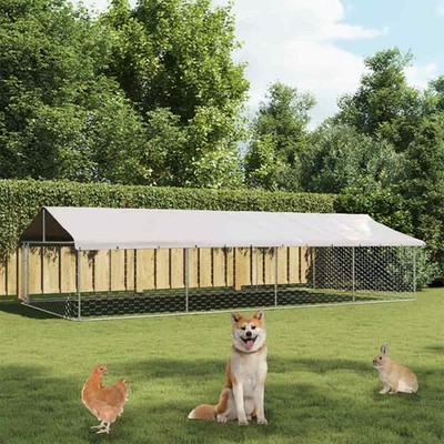Outdoor Hundezwinger mit Dach Hundekäfig Hundehaus Hundehütte Hundegehege vidaXL