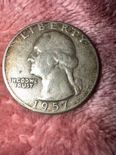 USA 1957 D, Washington 1/4 Quarter Dollar 90% Silver Content Coin