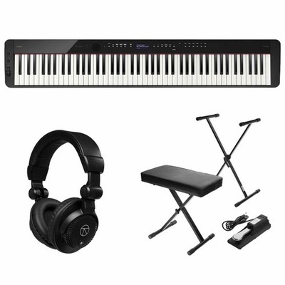 Casio PX-S3100 Privia 88-Key Digital Piano Keyboard with Touch Response, Black B