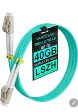 Multimode LC to LC Fiber Patch Cable OM3 OFNP 10G 50/125 m 2M 6.56FT 5 Pk