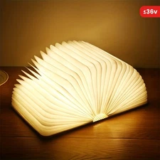 Rechargeable Book Lamp Book Accordian Wooden LED Rechargeable Folding Light
