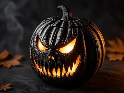 Gruseliger Halloween-Kürbis   freistehende Jack-o -Lantern-Deko | Fratze mit