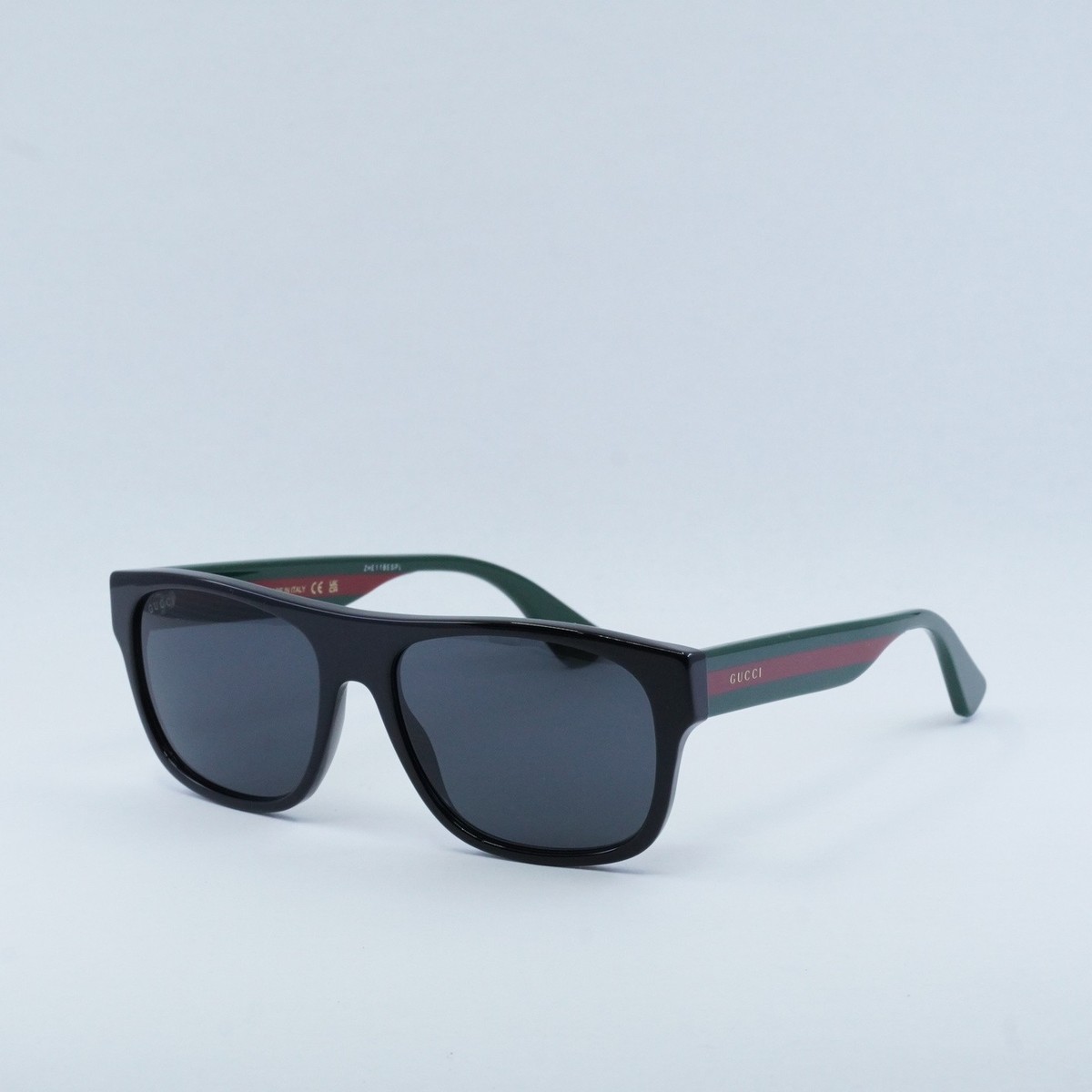 GUCCI GG0341S 001 Black And Green With Red Stripe/Grey 56-17  display picture 3