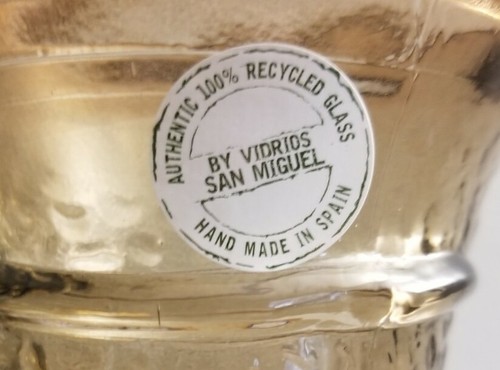 Jarrón Hecho a Mano Vidrios San Miguel España 100% Reciclado Vidrios San Miguel 10" Alto Marrón - Imagen 2 de 2
