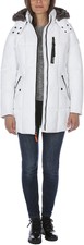 Nautica Womens Heavy Weight Quilted Jacket With Faux Fur Trim