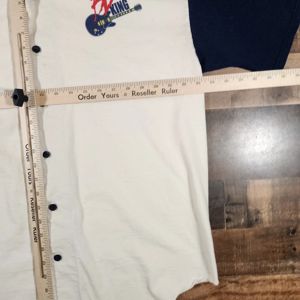 Vintage 90s BB King Baseball Jersey Tour Shirt Mens XL Beige Blue #99 Merch - Image 4 of 4