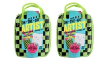 Art 101 Green On-the-Go Artist Kids Doodle+Coloring Set in Organizer Bag LOT 2