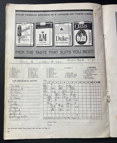 1962 World Series Program | Giants vs Yankees | Scored | Paper Loss - Picture 4 of 4