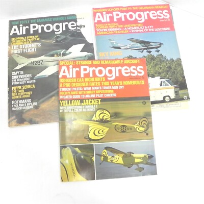 VINTAGE LOT OF 3 AIR PROGRESS MAGAZINE 1971 AVIATION PLANES FEBRUARY MARCH NOV