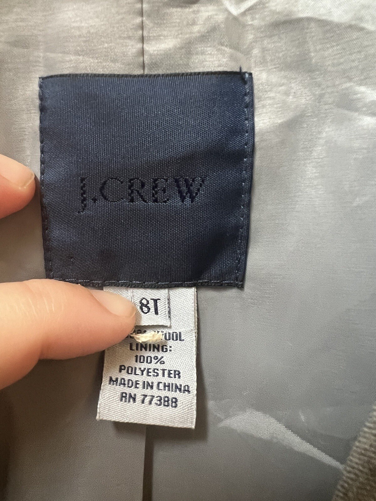 J CREW SOLID GRAY WOOL 2 BUTTON BLAZER SIZE 8T (L… - image 3