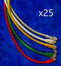 25 Pack - 25ft CAT6 Ethernet Network LAN Router Patch Cable Cord - Pick Colors