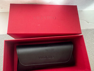 Valentino Leather Eyeglasses Sunglasses Case with Box Bag, Card in