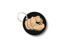 Keychain Round Printed Double-Sided Finger You