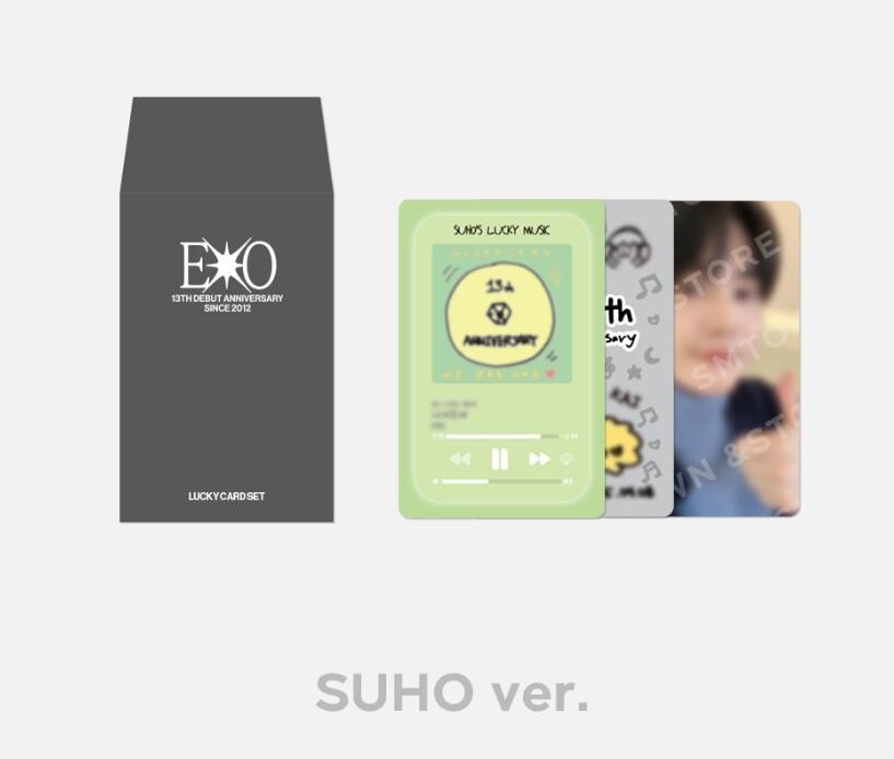 EXO 13TH DEBUT ANNIVERSARY OFFICIAL GOODS MD LUCKY CARD SET +