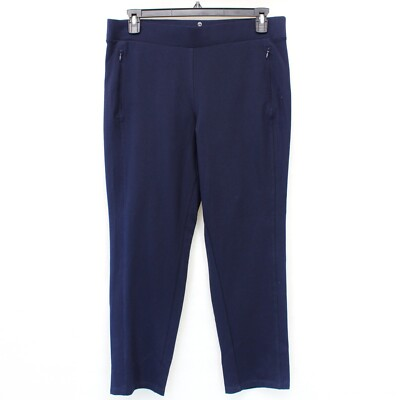 #ad Talbots Plus Navy Blue Everyday Yoga Ankle Zipped Pocket Pants 1X $34.99